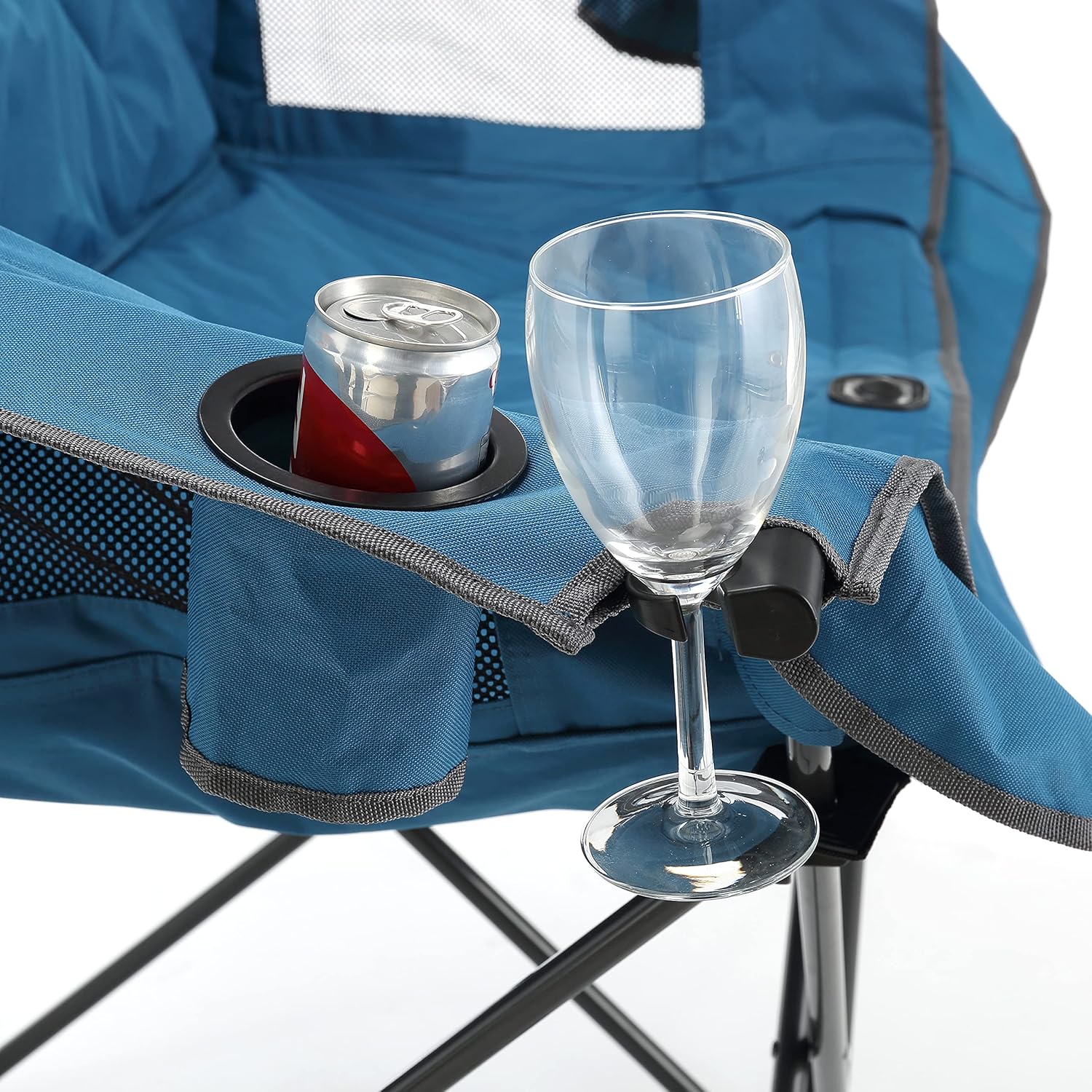 ARROWHEAD OUTDOOR Portable Folding Double Duo Camping Chair Loveseat w/ 2 Cup & Wine Glass Holder, Heavy-Duty Carrying Bag, Padded Seats & Armrests, Supports up to 500lbs, USA-Based Support - Image 13
